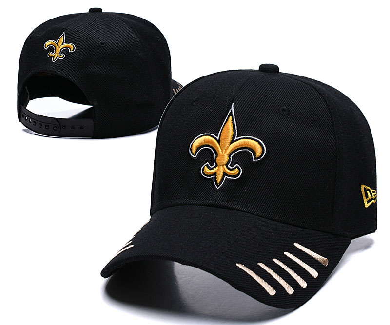 Saints Team Logo Black Peaked Adjustable Hat LH.jpeg
