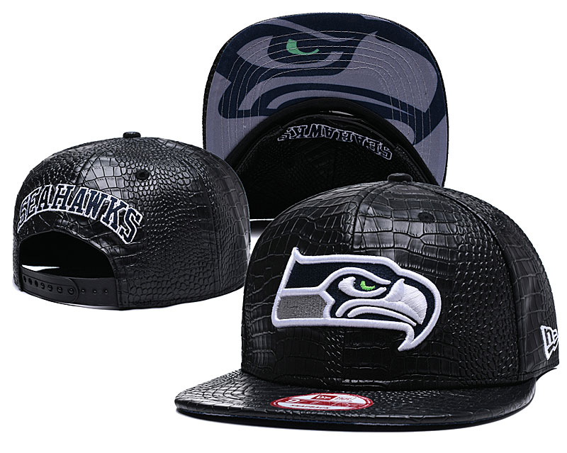 Seahawks Team Big Logo Black Adjustable Hat GS