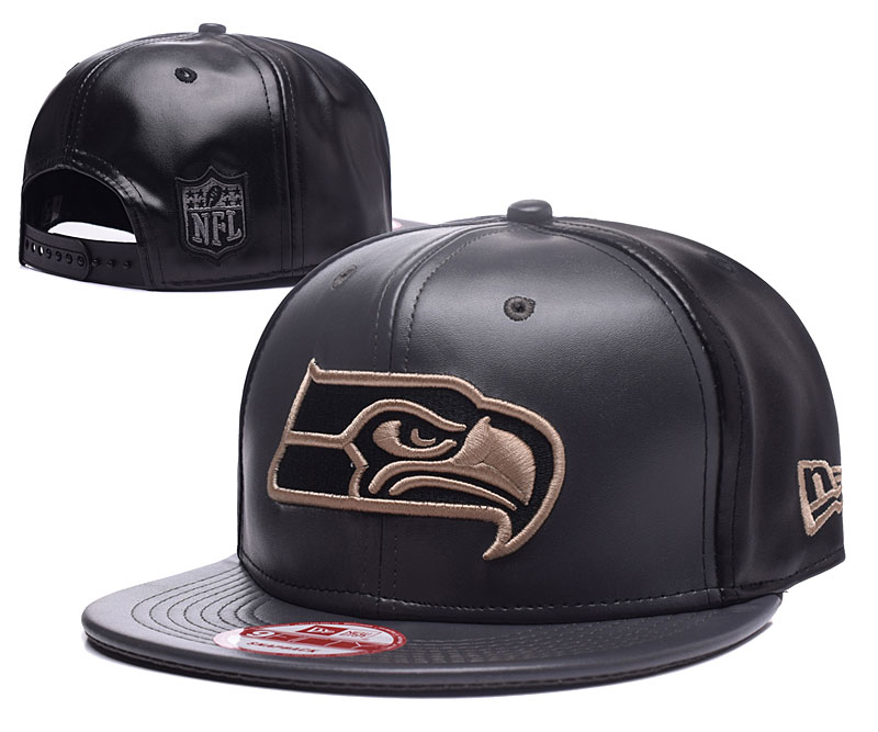 Seahawks Team Logo Black Adjustable Hat GS