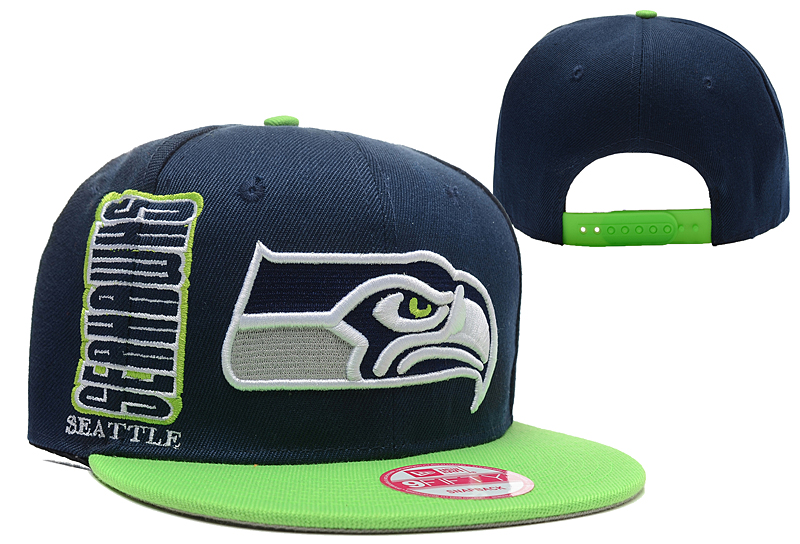 Seahawks Team Logo Navy Adjustable Hat LX