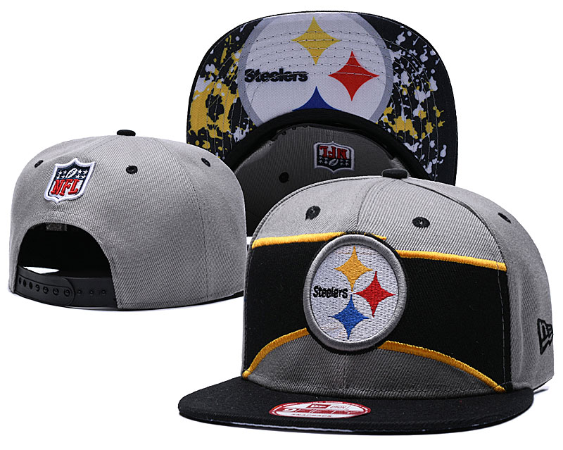 Steelers Team Logo Gray Adjustable Hat GS