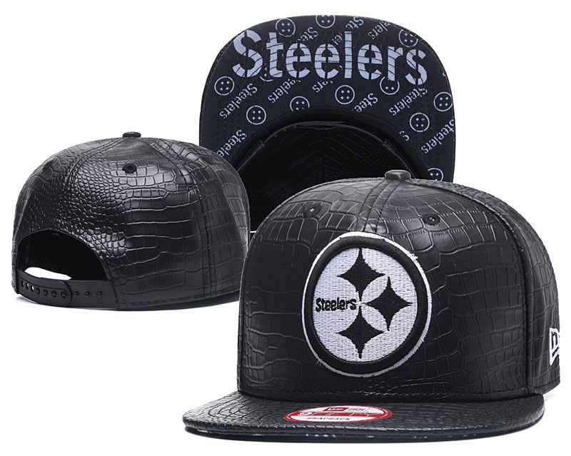 Steelers Team White Logo Black Adjustable Hat GS