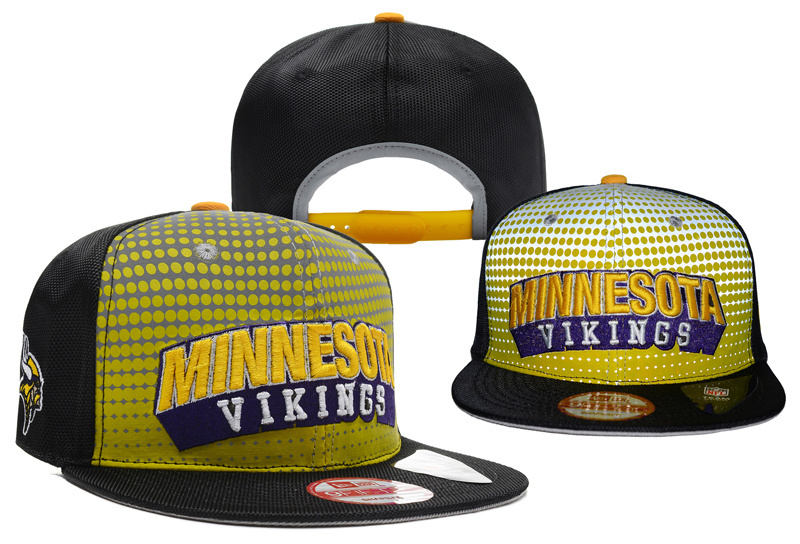 Vikings Team Logo Yellow Black Adjustable Hat YD
