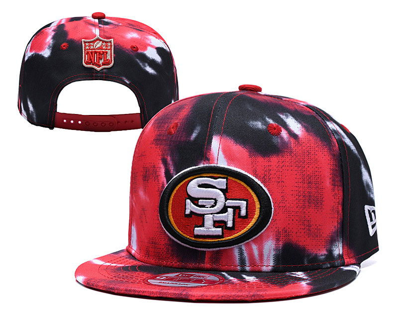 49ers Fresh Logo Red Black Adjustable Hat YD