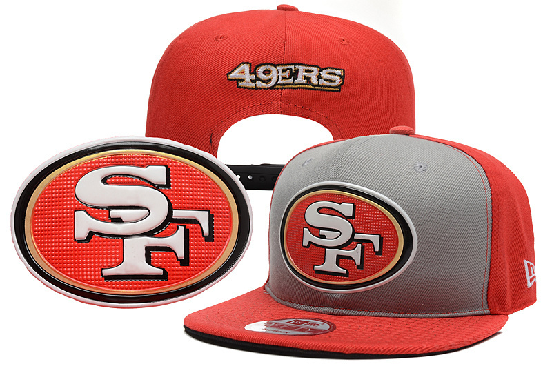 49ers Team Logo Red Gray Adjustable Hat YD
