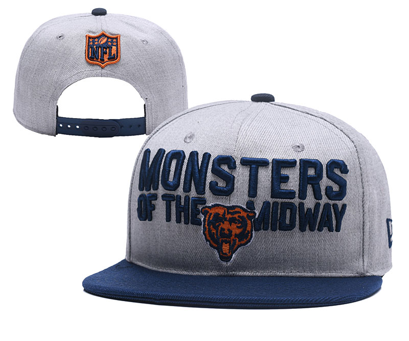 Bears Team Logo Gray Navy Adjustable Hat YD