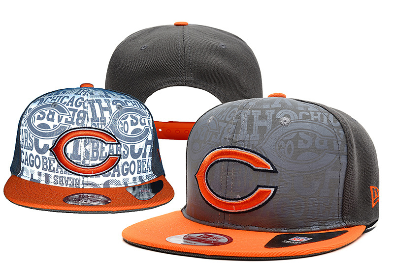 Bears Team Logo Gray Orange Adjustable Hat YD