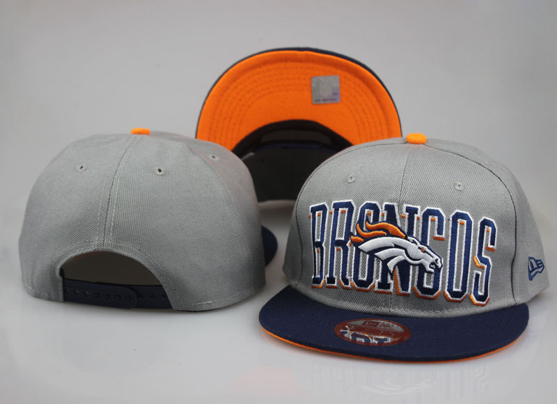 Broncos Team Logo Gray Orange Adjustable Hat LT