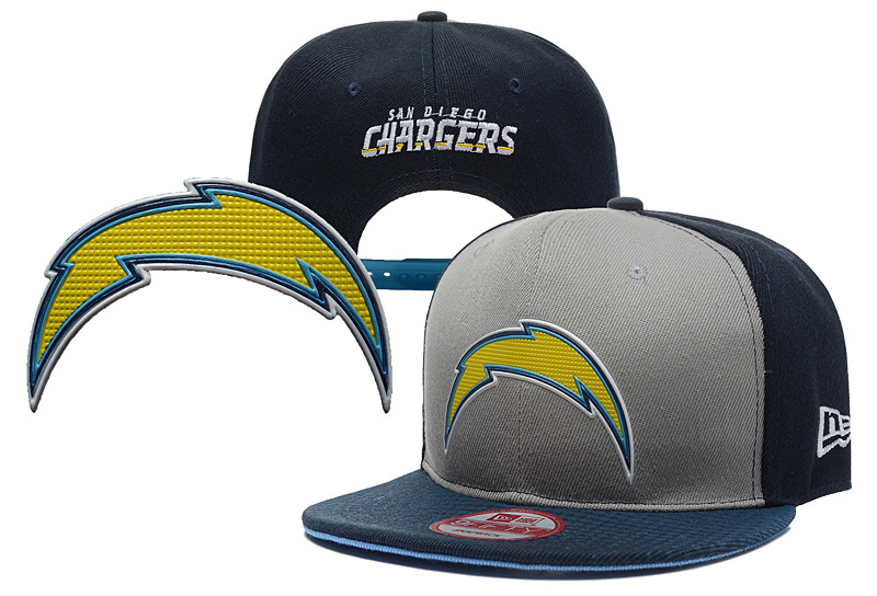 Chargers Team Logo Gray Black Adjustable Hat YD