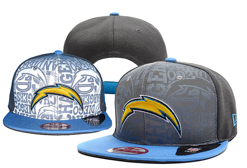 Chargers Team Logo Gray Blue Adjustable Hat YD - Click Image to Close