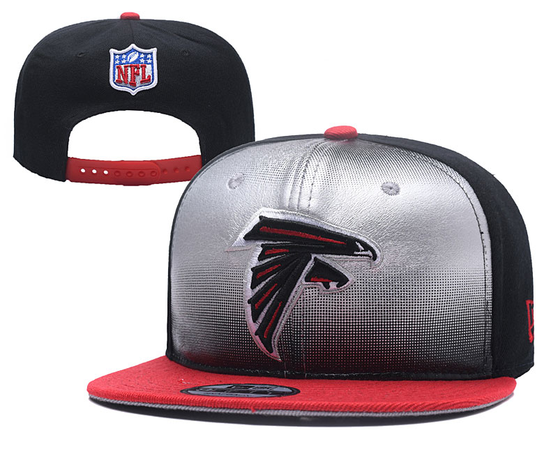 Falcons Team Logo White Black Adjustable Hat YD - Click Image to Close