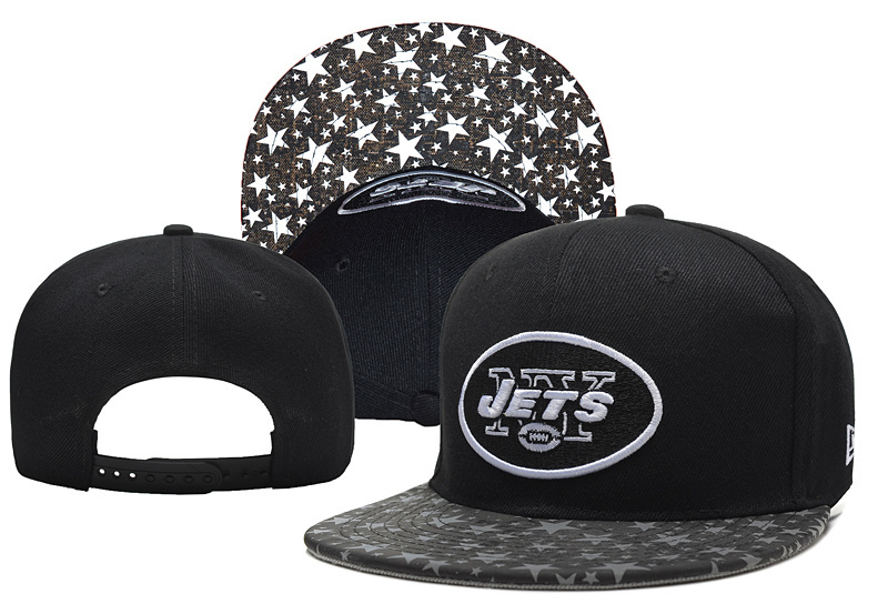 Jets Team Logo Black Stars Adjustable Hat YD