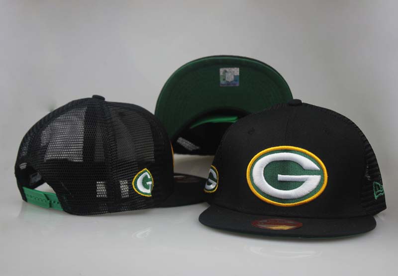 Packers Team Logo Black Hollow Carved Adjustable Hat LT