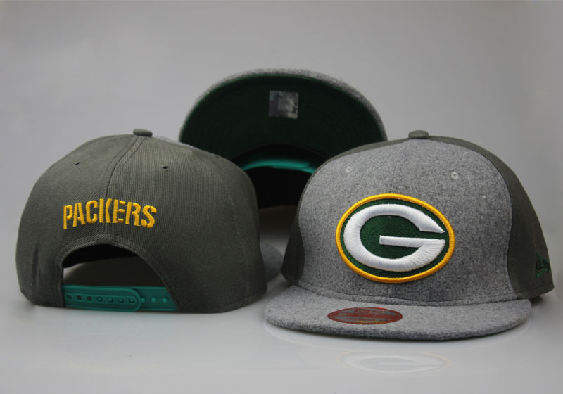 Packers Team Logo Gray Olive Adjustable Hat LT - Click Image to Close