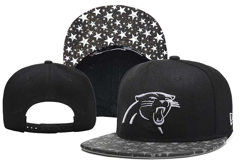 Panthers Team Logo Black Stars Black Adjustable Hat YD