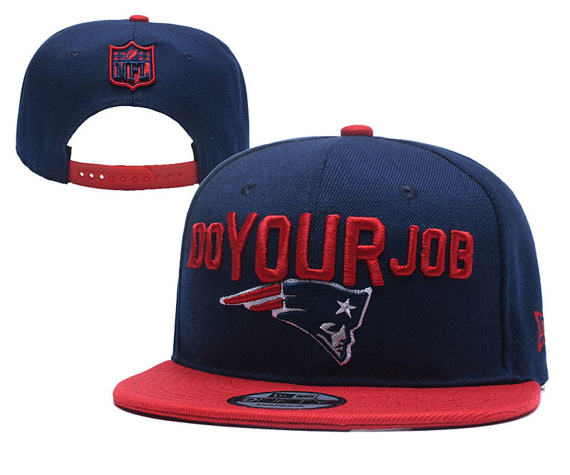 Patriots Team Logo Navy Red Adjustable Hat YD - Click Image to Close