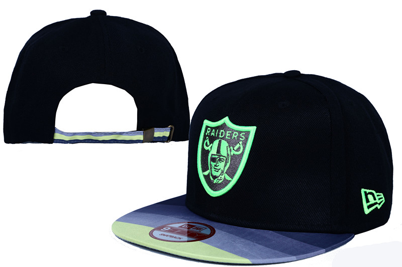 Raiders Fresh Logo Black Luminous Adjustable Hat LT