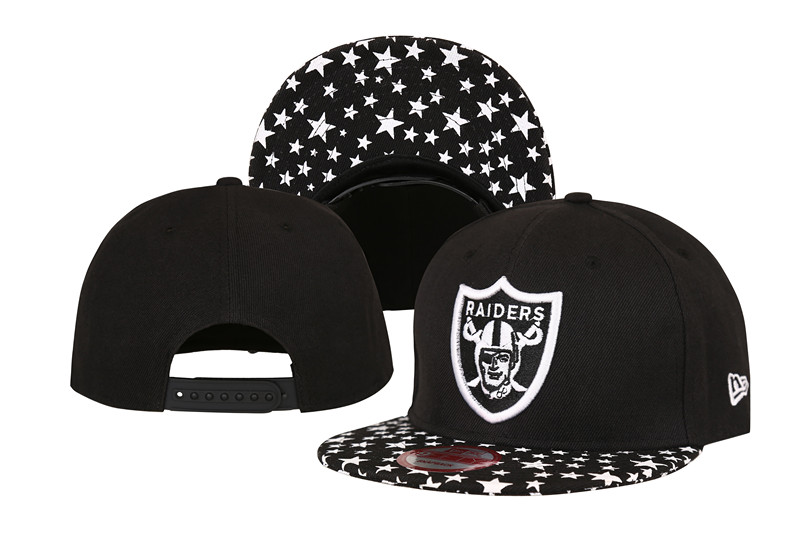 Raiders Fresh Logo Black With Star Adjustable Hat LT