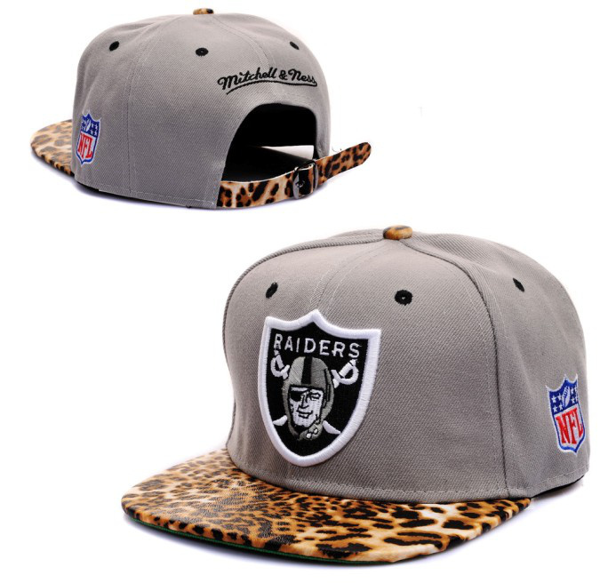 Raiders Fresh Logo Gray Leopard Adjustable Hat LT