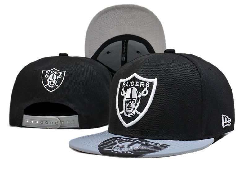Raiders Team Logo Gray Black Adjustable Hat LT
