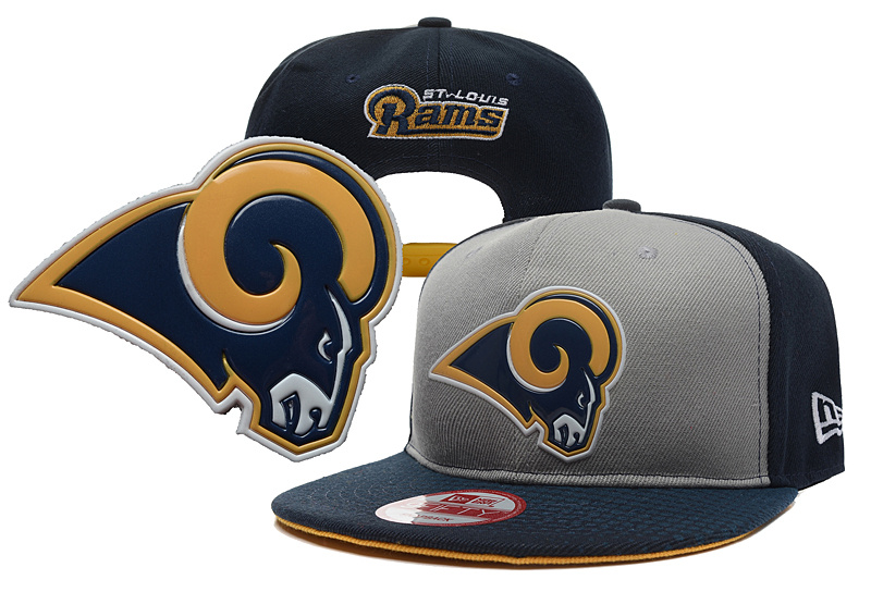 Rams Team Logo Gray Black Adjustable Hat YD