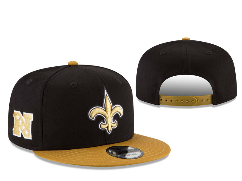 Saints Fresh Logo Black Yellow Adjustable Hat LT