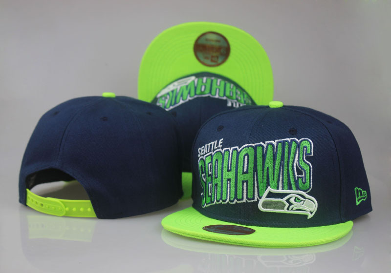 Seahawks Team Logo All Navy Green Adjustable Hat LT