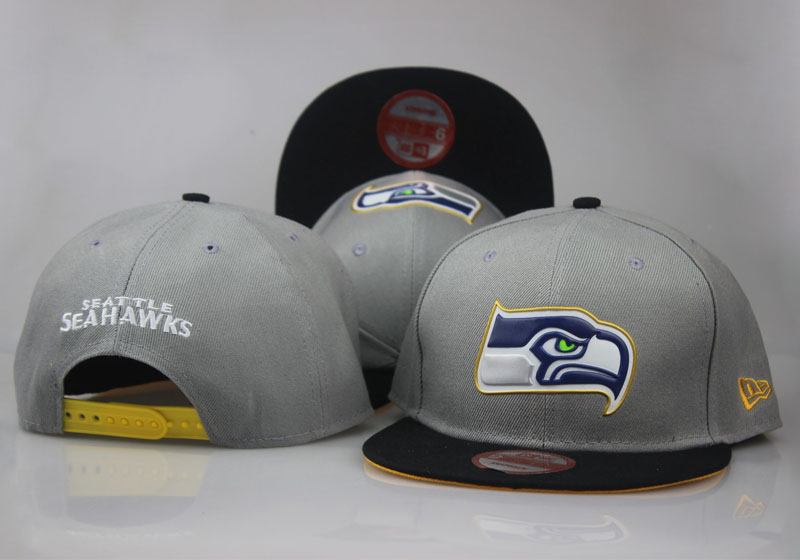 Seahawks Team Logo Gray Black Adjustable Hat LT