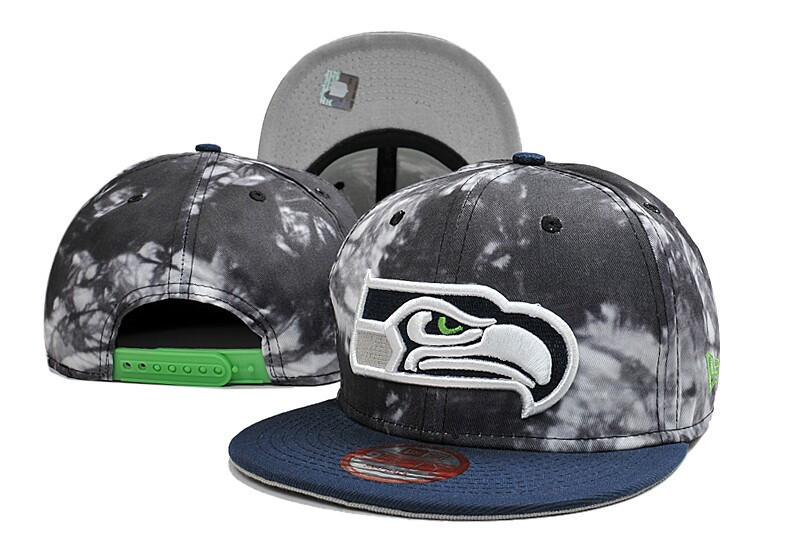 Seahawks Team Logo Gray Black Special Adjustable Hat LT