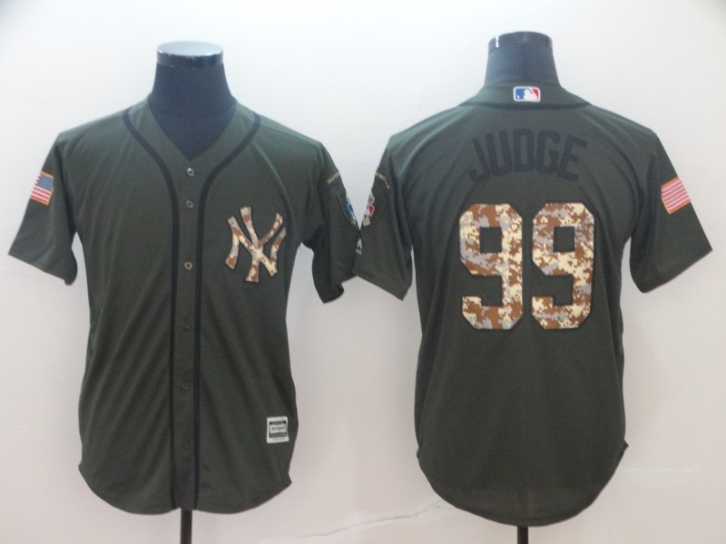 Yankees 99 Aaron Judge Olive Green Cool Base Jersey - Click Image to Close