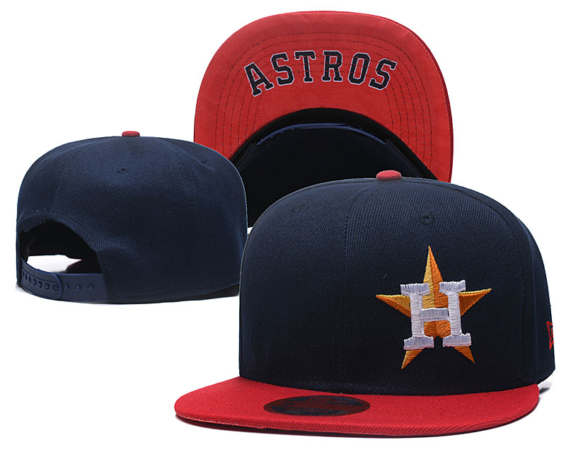 Astros Fresh Logo Navy Red Adjustable Hat LH