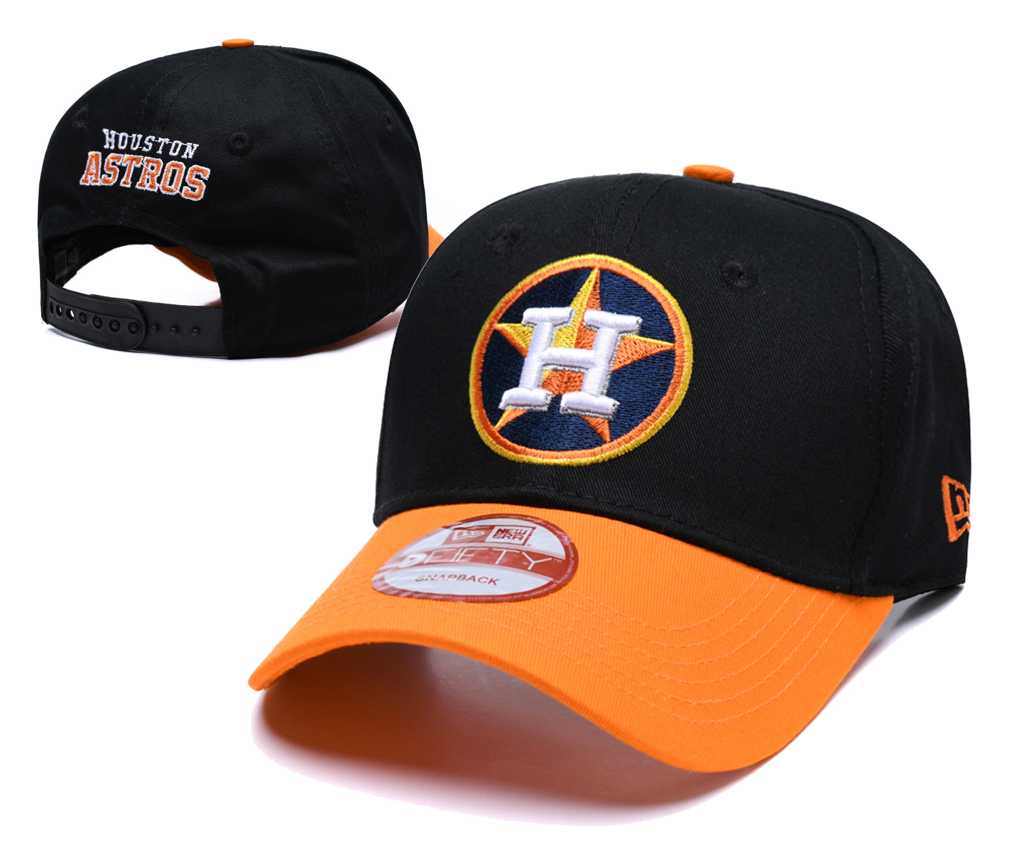 Astros Team Logo Black Peaked Adjustable Hat TX