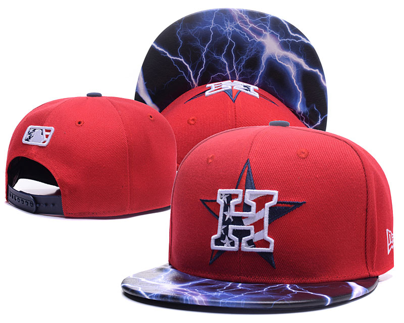 Astros USA Flag Logo Red Adjustable Hat LH