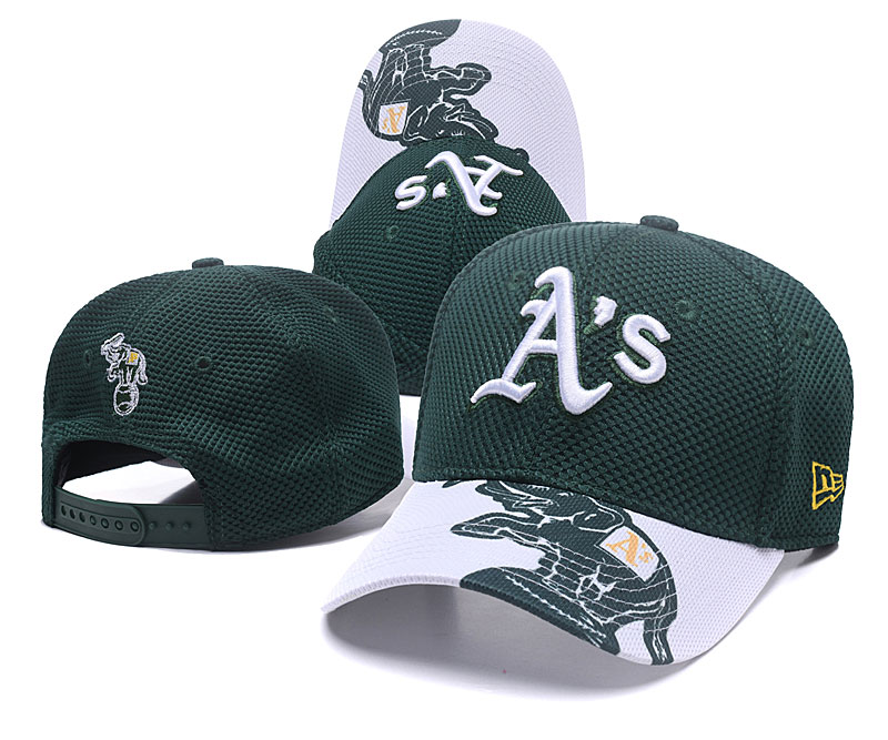 Athletics Team Logo Green Peaked Adjustable Hat TX