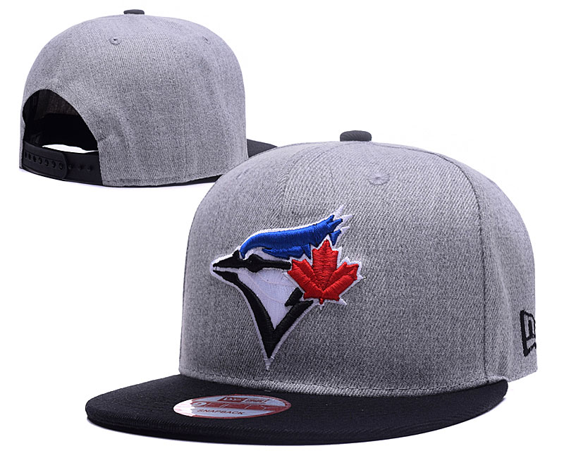 Blue Jays Team Logo Gray Black Adjustable Hat LH