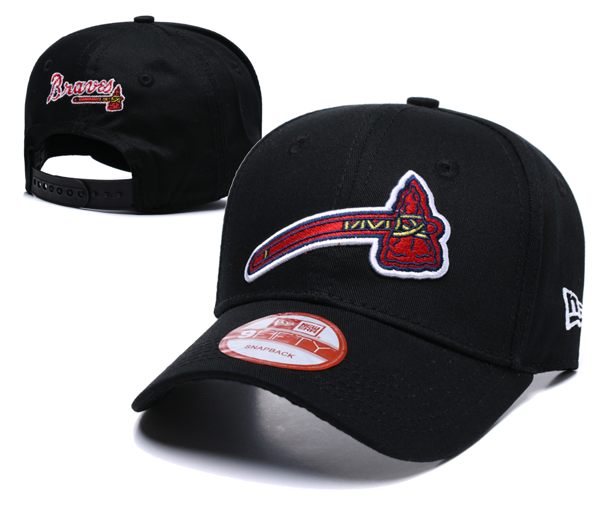 Braves Fresh Logo Black Peaked Adjustable Hat TX
