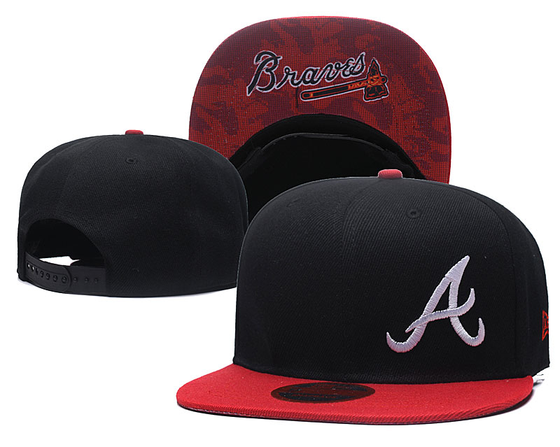 Braves Team Logo Black Adjustable Hat LH
