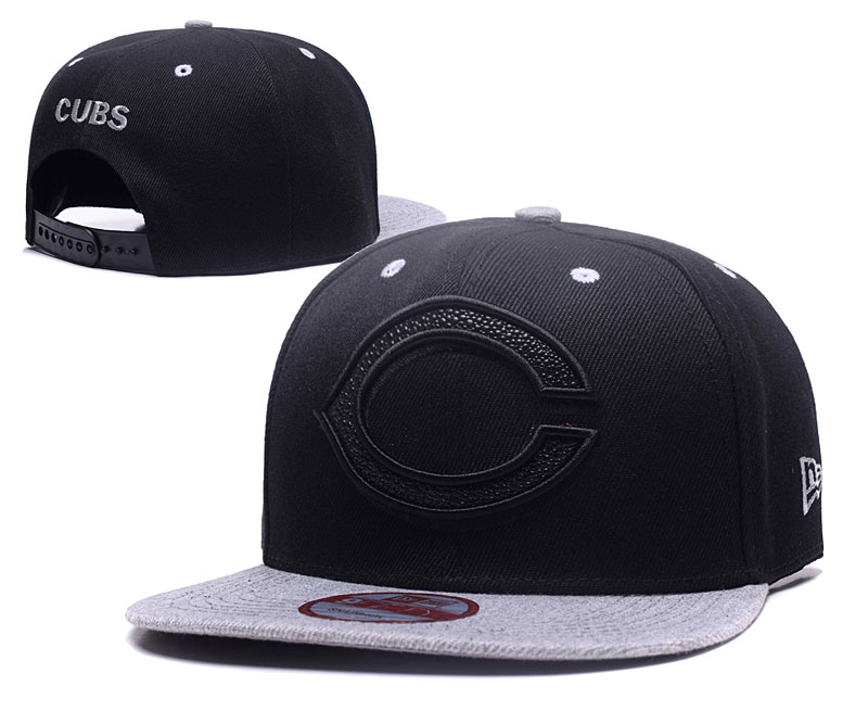 Cubs Fresh Logo Black Peaked Adjustable Hat TX