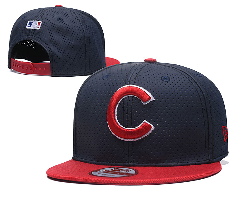 Cubs Fresh Logo Navy Red Peaked Adjustable Hat TX