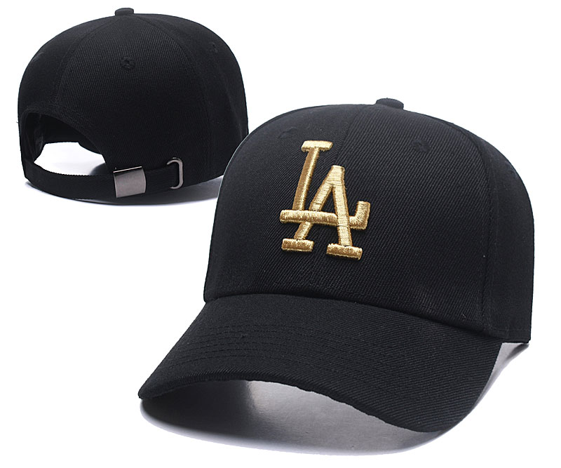 Dodgers Fresh Logo Black Peaked Adjustable Hat TX