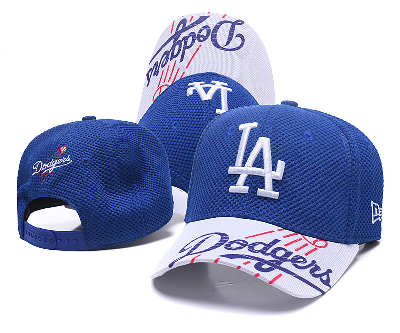 Dodgers Fresh Logo Blue White Peaked Adjustable Hat TX