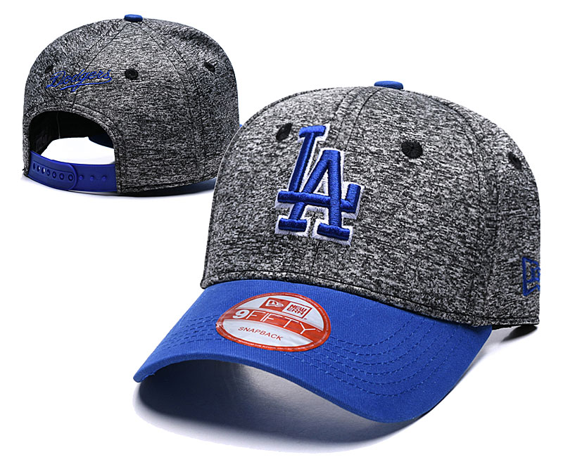 Dodgers Fresh Logo Stone Gray Peaked Adjustable Hat TX