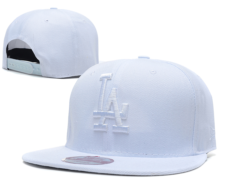Dodgers Team Logo All White Adjustable Hat SG