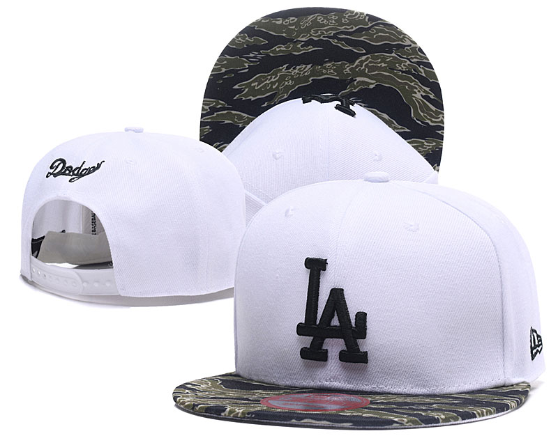 Dodgers Team Logo White Adjustable Hat LT