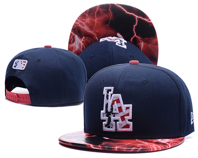 Dodgers USA Flag Logo Navy Adjustable Hat LH