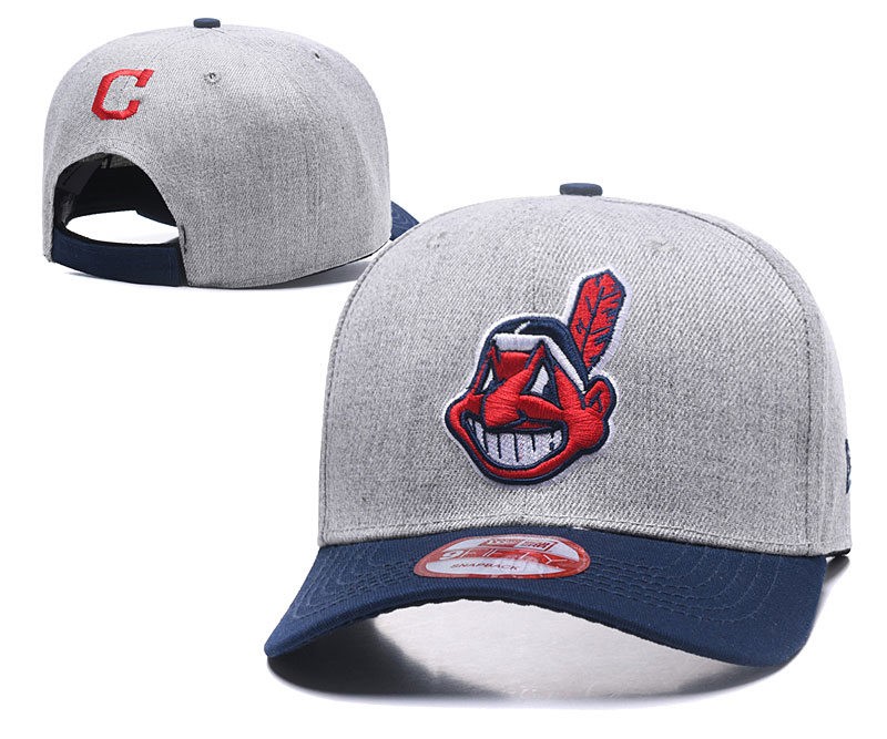 Indians Fresh Logo Gray Peaked Adjustable Hat TX