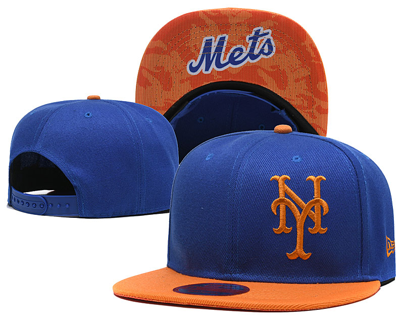 Mets Fresh Logo Blue Yellow Adjustable Hat LH - Click Image to Close