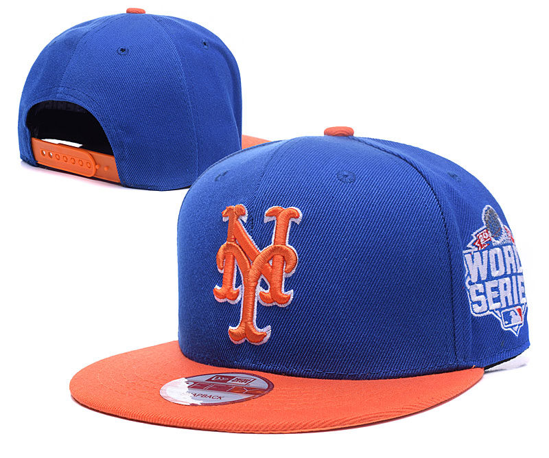 Mets Team Logo Blue Orange Adjustable Hat LH