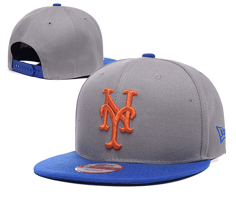 Mets Team Logo Gray Adjustable Hat LH