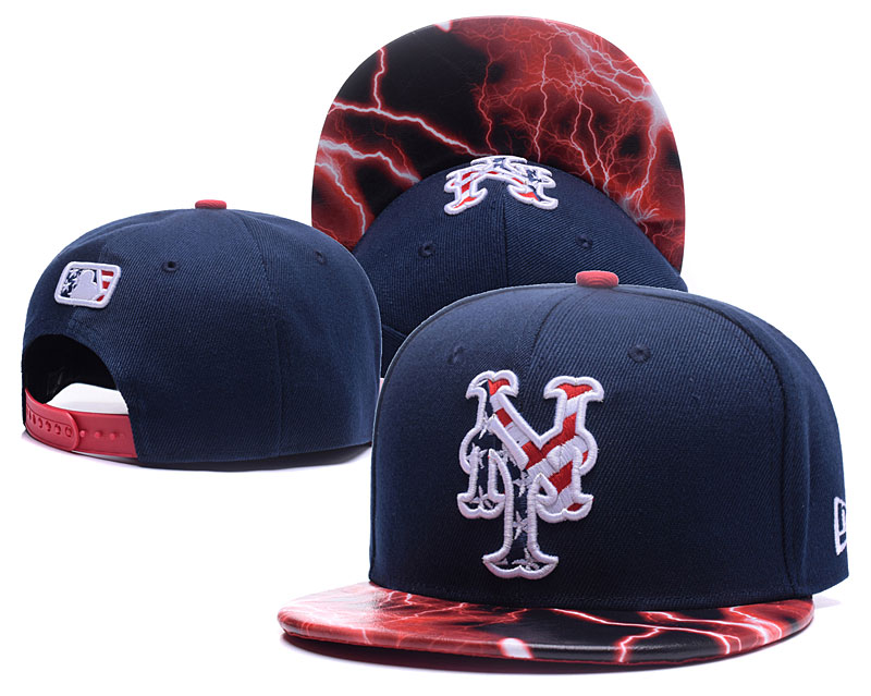 Mets USA Flag Logo Navy Adjustable Hat LH